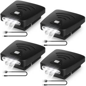 Mjo-aurelema-1511 Aurelema 4 Pcs Led Clip On Cap Lights Usb Rechargeable Flashlight Adjustable