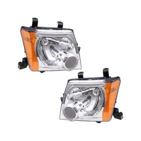 Aa-4221-0113lr Autoandart Headlights Fit For 2005-2015 Nissan Xterra Halogen With Chrome Bezels Pair