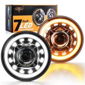 Qp010571ves Auxbeam 7ftft Led Headlights H6024 With Turn Signal Drl High Low Beam Round He