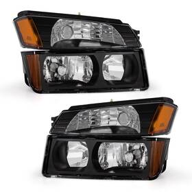Axlaha 784529187625 Headlight Assembly For 2002 2003 2004 2005 2006 Chevy Avalanche 1500 2500 Fit