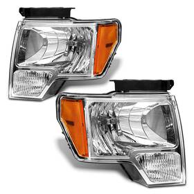 Ax-ff10009885 Axlaha Headlight Assembly Compatible With 2009-2014 Ford F150 Oe Style Pickup Chrome