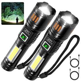 Af60 Ayl Rechargeable Flashlights 2 Pack Super Bright High Lumens Flash Light 6
