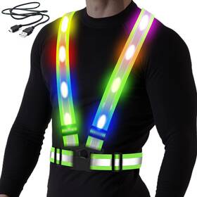 Baobicute 748521057096 Led Reflective Vest Usb Rechargeable Running Gear With Safety Lig