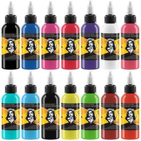 Baodeli 14pcs/30ml 14-piece Tattoo Ink Set - 1 Oz Uv And Color With Microknife Paint