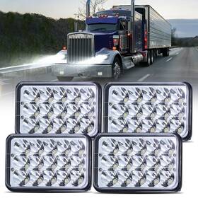 Baolicy 919305456488 4x6 In Led Headlights Dot Approved 4pcs High Low Beam Rectangle Headlamp With