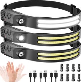 Beccason 445056843806 3pack Led Headlamp Rechargeable - 230 Cob Super Bright Head Lights For