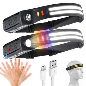Beeptrum 768572285040 Headlamp Rechargeable 2pcs 230 Wide Beam Head Lamp Motion Sensor Led Headl