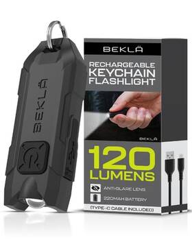 B-0003 Bekla Rechargeable Keychain Flashlight 120 Lumen Mini Edc Lig