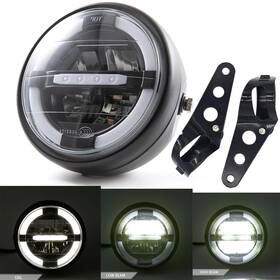 B-mtcd-11-17 Beneall Motorcycle Led Headlight 7 Inch Round Head Light With Drl Hi/lo Beam For Ele