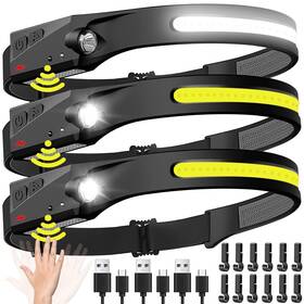 Biat 206418855507 Headlamp Rechargeable 3pcs 230 Wide Beam Head Lamp Led With Motion Sensor F
