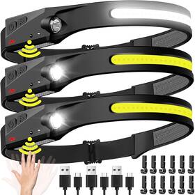 Biat 313106742782 Headlamp Rechargeable 3pcs 230 Wide Beam Head Lamp Led With Motion Sensor For