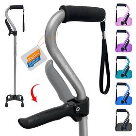 Ta-zddsj-002 Bigalex Walking Cane Adjustable Quad With 4-pronged Base For Elderly C