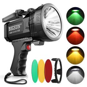 Q953c3a2 Bigsun Rechargeable Spotlight High Lumens 1000 000 Led Flashlight With Three