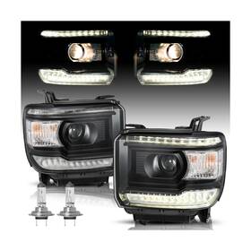 86-526 Bingbingmotor Bryght With Led Drl For 2014-2018 Gmc Sierra 1500 Headlight Assemb