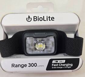 Biolite 850006103539 Range 300 Headlamp Waterproof Fast-charging Weightless Fit Slim Grey