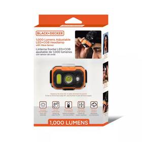 Black Decker 445006971917 1 000lm Led And Cob Headlamp Usb Rechargeable Adjustable 90 Tilt Hands-free