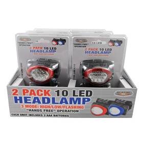 Blazing Ledz 313115693662 Battery Operated 10 Led Headlamp 2-pack
