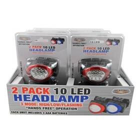 Blazing Ledz 810447024183 Battery Operated 10 Led Headlamp 2-pack