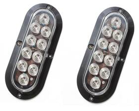 Kt-159 Blingbling Set Of 2 Oval Oblong 6 Clear White Backup Reverse Day Time Driving Led Light