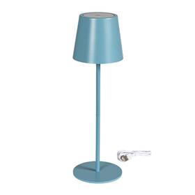 Ah3752 Bloomingville Metal Led Rechargeable Table Lamp With Touch Sensor Blue