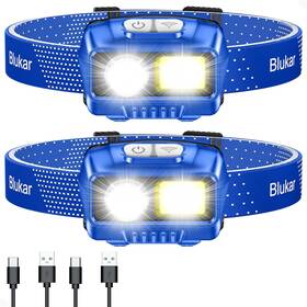 Blukar 445013921974 Led Headlamp 2000l Super Bright Rechargeable Headlight Flashlight With Wh
