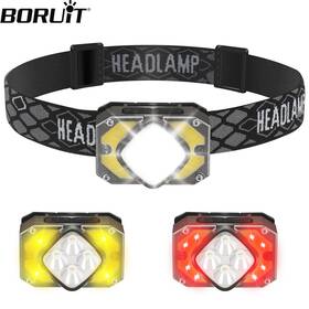 Br05 Boruit Cob Led Motion Sensor Headlamp Rechargeable Torch Headlight Flashlight