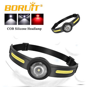Gt10 Boruit Cob Led Headlamp Head Torch Red Light Headlight Rechargeable Band Lamp