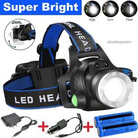 Ehl0554-ehl0556tri Boruit 990000lm Rechargeable Led Headlamp Zoomable Torch Tactical Headlight Flashlight