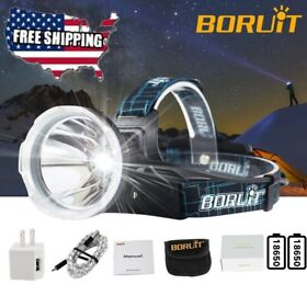 Boruit L2 Led Headlamp Head Torch Headlight Rechargeable Light Lamp Flashlight