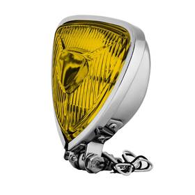 Fbm-1043-ch-amber Bosycy Motorcycle Headlight Custom Triangle High Low Beam Headlamp Upgraded Bikesft