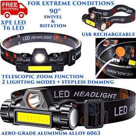 Ipx8 Branded Nbl-1-xpe-t6led 2000lm Led Headlamp Usb Rechargeable Headlight Aluminum Extreme Conditions
