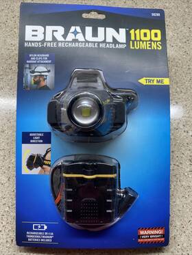 59280 Braun New 1100 Lumen Led Hands-free Rechargeable Spot/flood Headlamp