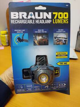 59298 Braun 700 Lumen Adjustable Rechargeable Led Headlamp
