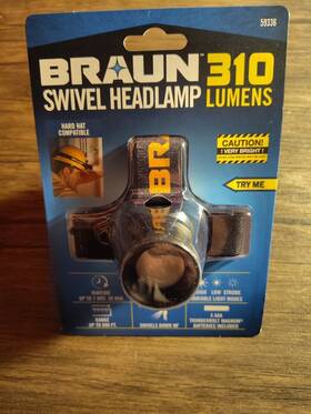 59336 Braun 310 Lumen Swivel Led Head Lamp Flood And Spot Modes Wide Angle