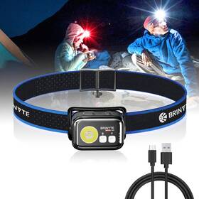 Br-hc01 Brinyte Hc01 Rechargeable Headlamp With Red Light 1000 Lumen Headband Flashli