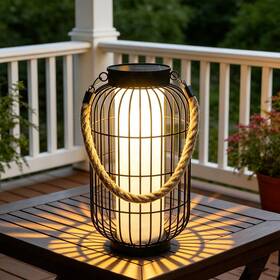 Buaro8aga Ym00884 Larger Solar Lanterns Outdoor - Lantern Rustic Dual Charging Usb/solar