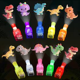 Budbof 792671871460 40pcs Dinosaur Party Favors For Kids Led Light Up Finger Lights Glo