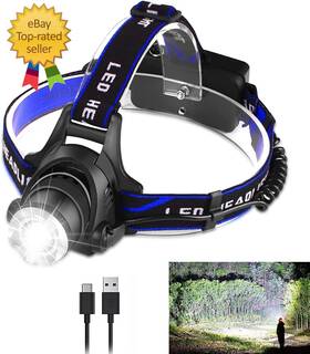 Budk2023 445025614642 Led Headlamp Usb Rechargeable Head Lamp Super Bright 1000 High Lumen With 3 Mod