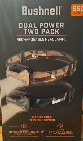21335 Bushnell 650 Lumen X 2 Pk. Rechargeable Headlamps