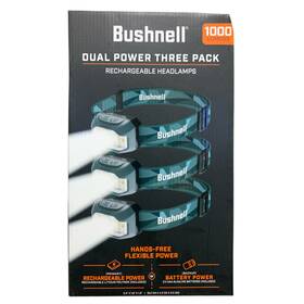 21390 Bushnell 1000 Lumens Dual Power Rechargeable Headlamp Three Pack