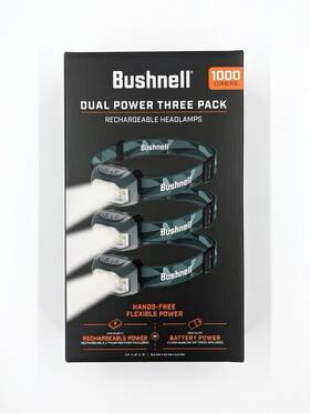 81320 Bushnell Dual Power Rechargeable Waterproof Led Headlamp 1000 Lumens 3-pack