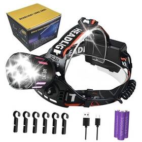 Carsq12-1 Carttley 717328612890 Headlamp Rechargeable 150000lm Bright Head Lamp 40h Type-c Cable