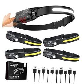 Changlie 707862987493 5 Packs Led Headlamp Rechargeable Headlamps For Adults Light Black