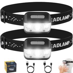 C-headlmap001 Chasinglee Headlamp Rechargeable Super Bright Led Head Lamp 2pcs Black