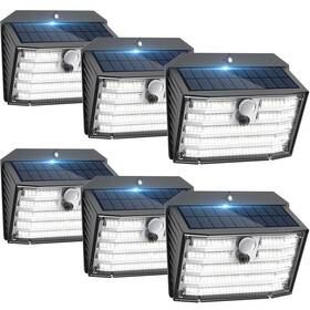 Sl126ab-us Claoner 6 Packs Solar Motion Lights Outdoor Ultra Bright Fence With M