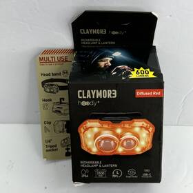 Claymore 809605000840 Heady Diffused Red Black - Usb-c Rechargeable Headlamp Headlight. 600 Lum