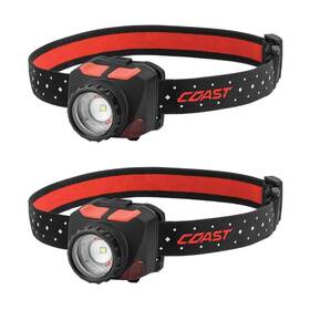 Fl84 Coast 015286300379 575 Lumen Dual Color Focusing Led Headlamp 2-pack