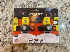 Ps60 Coast 015286301048 New Poly Steel Wide Angle Waterproof Headlamps - 2 Pack -400 Lumens