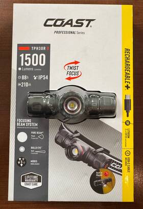 Tph30r Coast 015286310965 1500 Led Headlamp With Rechargeable Batteries Included - New