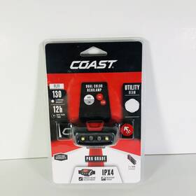 21414 Coast Led Headlamp Dual Color Lumen Ipx4 130 Batteries Included Hinged New